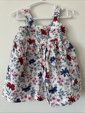 GAP Baby Floral Dress — White with Pink & Red Flowers